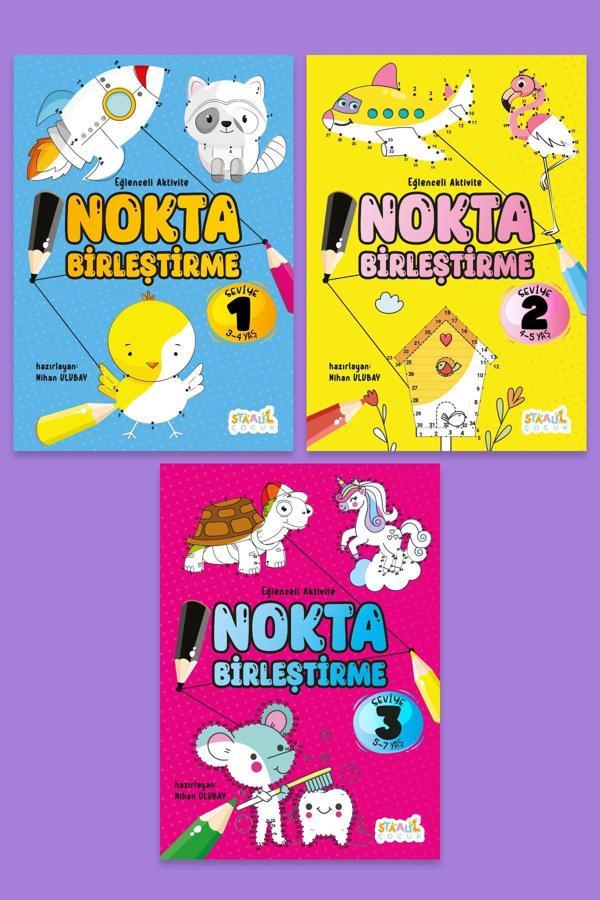 Eğlenceli Aktivite Nokta Birleştirme - Çocuklar Için Boyama Ve Aktivite Kitabı Seti (3 kitap) - Image 1