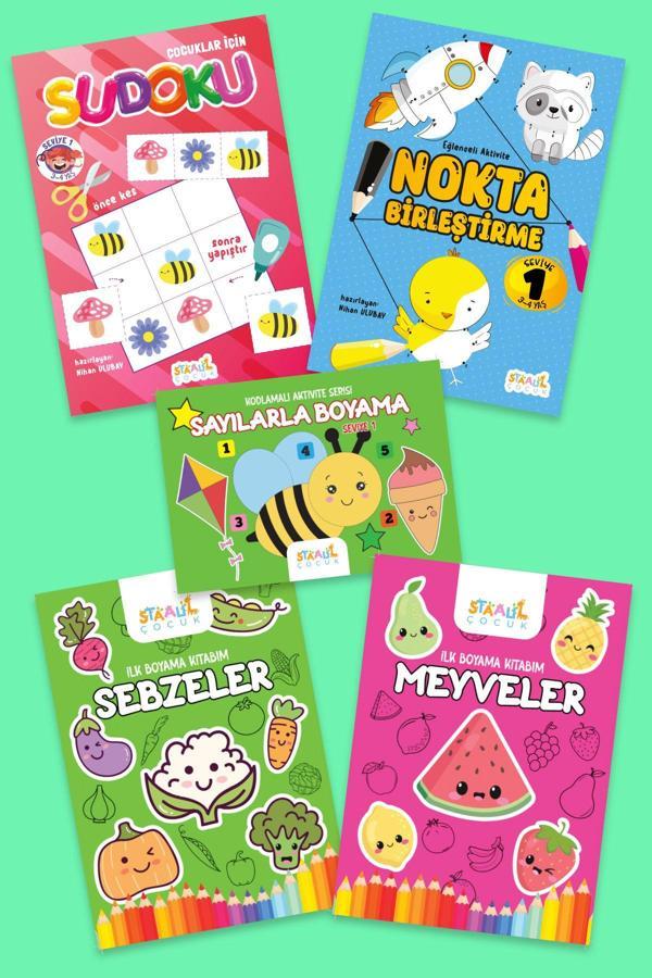 Eğlenceli Aktivite Seti - 5 (5 KİTAP) Boyama Ve Aktivite Kitapları - Image 1