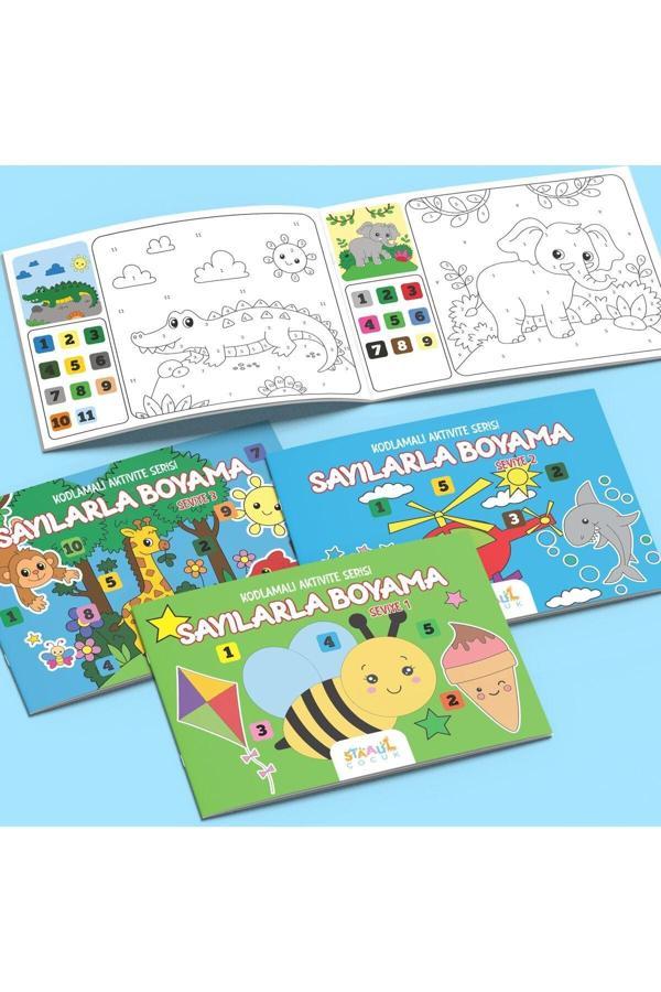 Kodlamalı Aktivite Serisi - Sayılarla Boyama Kitabı - 3'lü Set - Seviye 1-2-3 (3 Kitap) - Image 1
