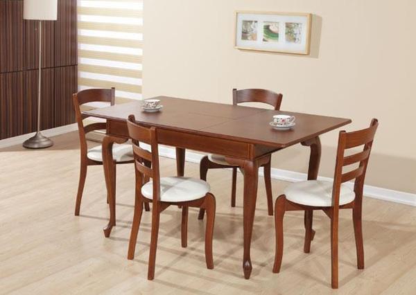 Masa 13732 Aslan ayak Model Tk Kayın Merdiven sandalye Parlak ceviz açıl Tabla - Image 1