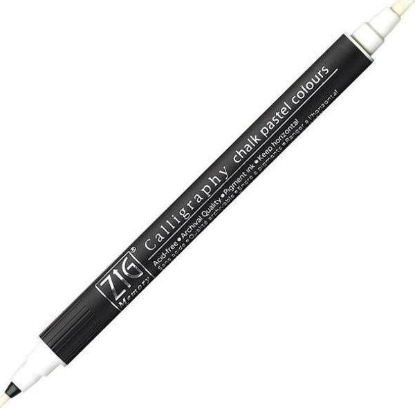 Zig Calligraphy Chalk Pastel Çift Uçlu Kaligrafi Kalemi PASTEL BEYAZ - Image 1