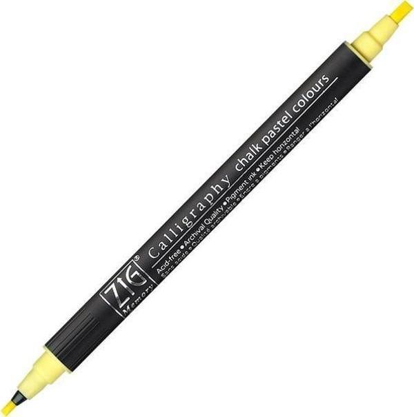 Zig Calligraphy Chalk Pastel Çift Uçlu Kaligrafi Kalemi PASTEL SARI - Image 1