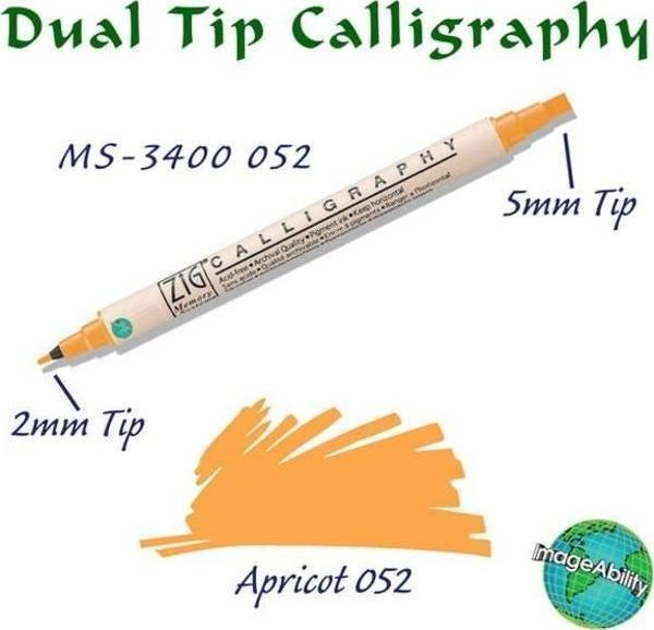 Zig Calligraphy Çift Uçlu Kaligrafi Kalemi 2 mm + 5 mm 052 Apricot - Image 1