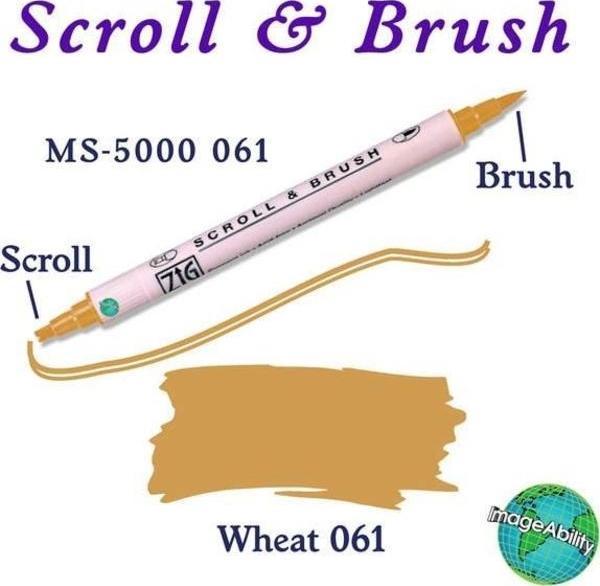 Zig Scroll & Brush Çift Çizgi ve Fırça Uçlu Kaligrafi ve Gölgeleme Kalemi 061 Wheat - Image 1