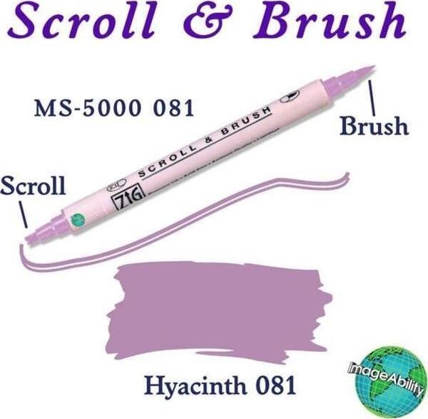 Zig Scroll & Brush Çift Çizgi ve Fırça Uçlu Kaligrafi ve Gölgeleme Kalemi 081 Hyacinth - Image 1