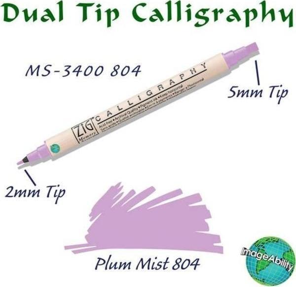 Zig Calligraphy Çift Uçlu Kaligrafi Kalemi 2 mm + 5 mm 804 Plum Mist - Image 1
