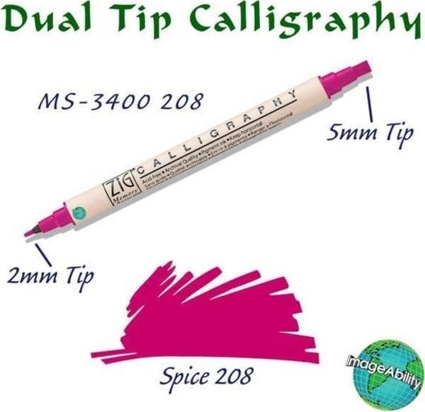 Zig Calligraphy Çift Uçlu Kaligrafi Kalemi 2 mm + 5 mm 208 Spice - Image 1