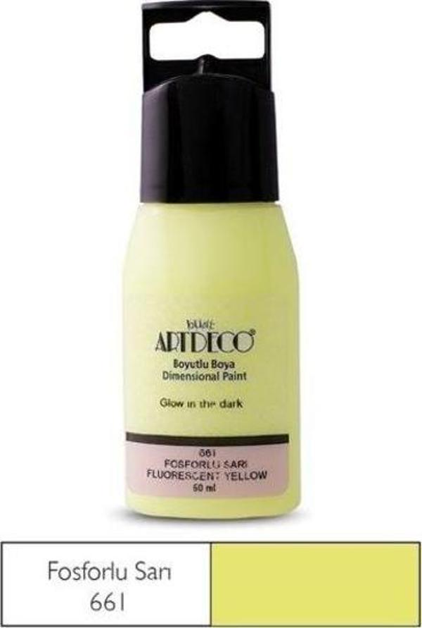 Artdeco Karanlıkta Parlayan (Glow in the Dark) Boyutlu Boya 60 ml. FOSFORLU SARI - Image 1