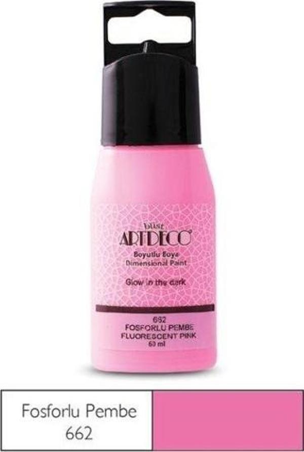 Artdeco Karanlıkta Parlayan (Glow in the Dark) Boyutlu Boya 60 ml. FOSFORLU PEMBE - Image 1