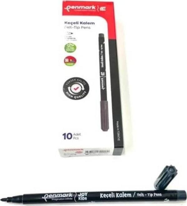 Penmark Süper Yıkanabilir Keçeli Kalem 10'lu Kutu SİYAH - Image 1