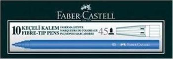Faber-Castell Keçeli Kalem Mavi 10'lu Kutu - Image 1