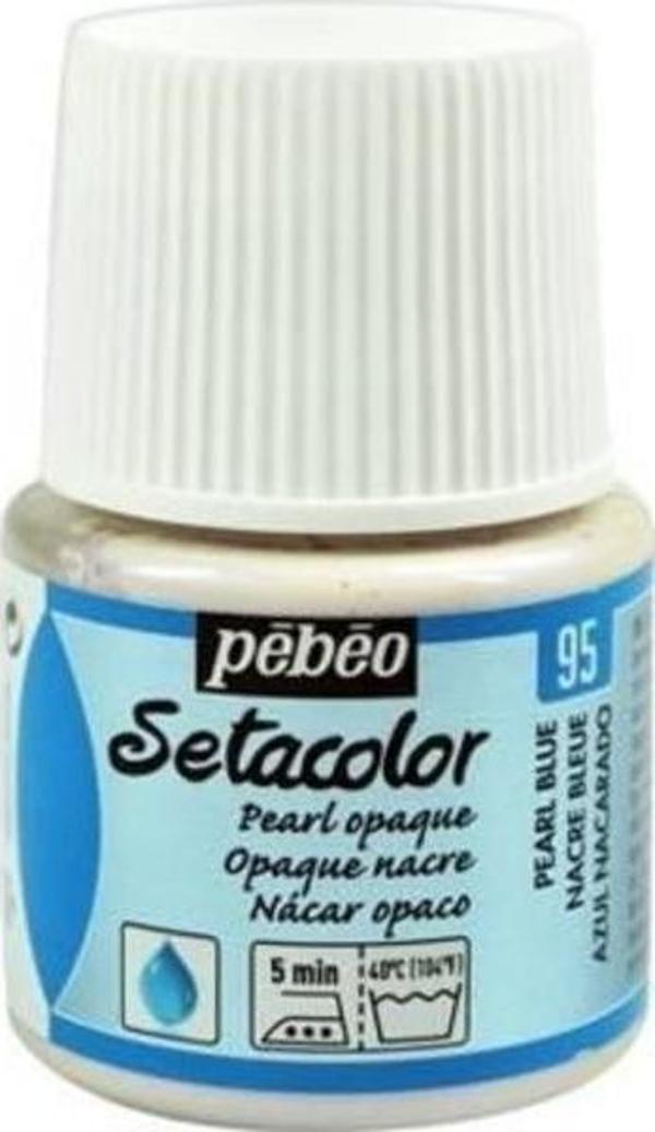 Pebeo Setacolor Pearl (Yanar Döner) Opak Kumaş Boyası 95 PEARL BLUE - Image 1