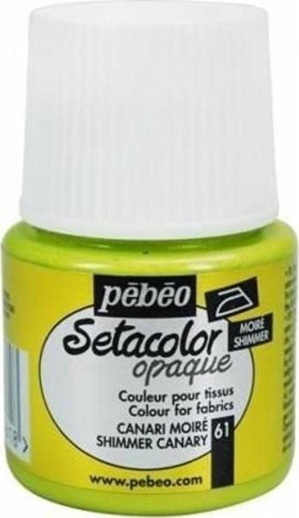 Pebeo Setacolor Shimmer (Pırıltılı) Opak Kumaş Boyası 61 CANARY YELLOW - Image 1