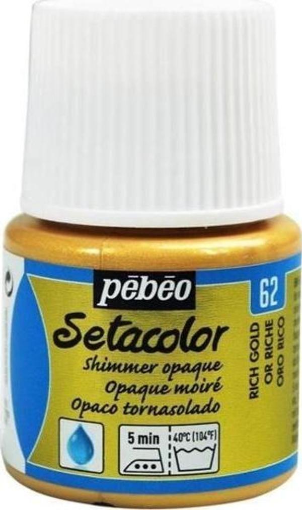 Pebeo Setacolor Shimmer (Pırıltılı) Opak Kumaş Boyası 62 RICH GOLD - Image 1