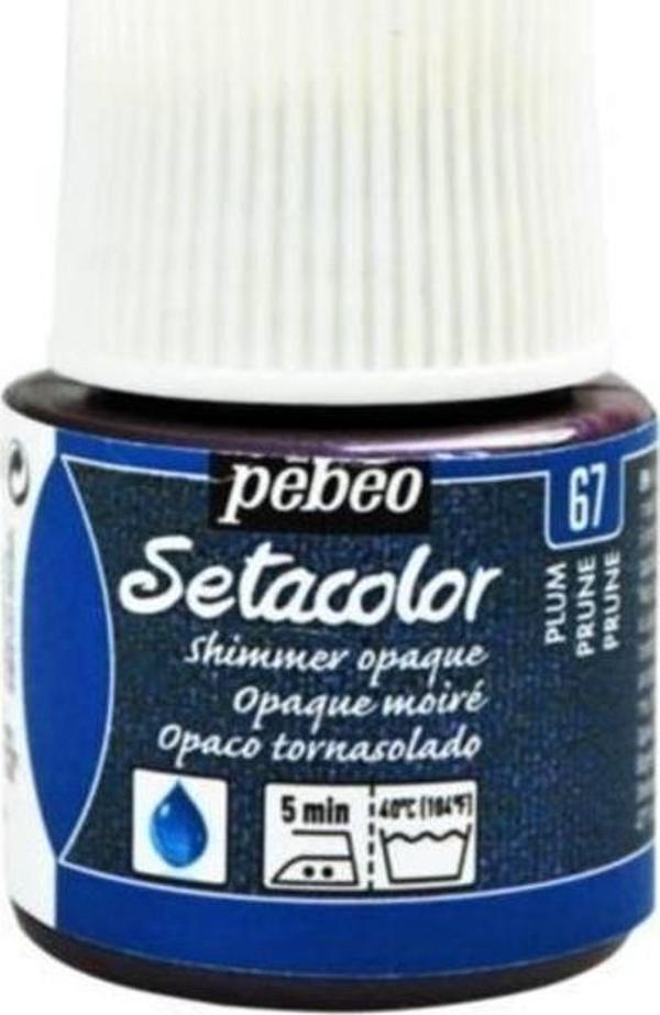 Pebeo Setacolor Shimmer (Pırıltılı) Opak Kumaş Boyası 67 PLUM - Image 1