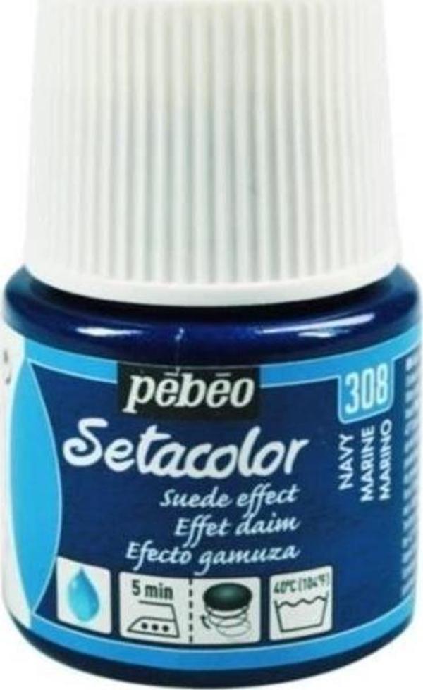 Pebeo Setacolor Suede Effect (Süet Etkisi) Kumaş Boyası 308 NAVY - Image 1