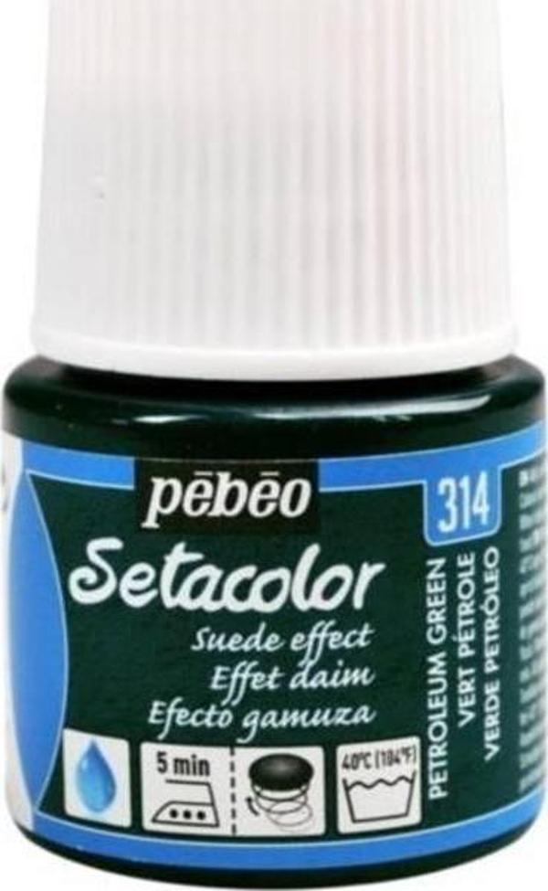 Pebeo Setacolor Suede Effect (Süet Etkisi) Kumaş Boyası 314 PETROLEUM GREEN - Image 1