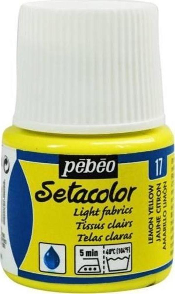 Pebeo Setacolor Light Fabric (Transparan) Kumaş Boyası 17 LEMON YELLOW - Image 1
