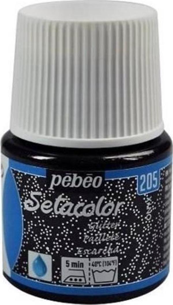 Pebeo Setacolor Glitter (Simli)  Kumaş Boyası 205 ONYX - Image 1