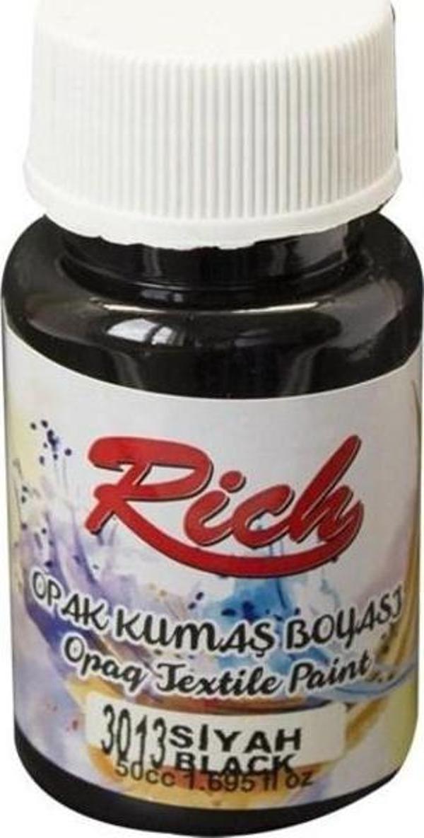 Rich Opak Kumaş Boyası 50 cc. 3013 SİYAH - Image 1