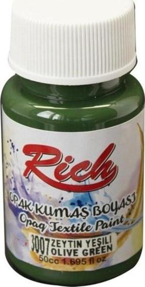 Rich Opak Kumaş Boyası 50 cc. 3007 ZEYTİN YEŞİLİ - Image 1
