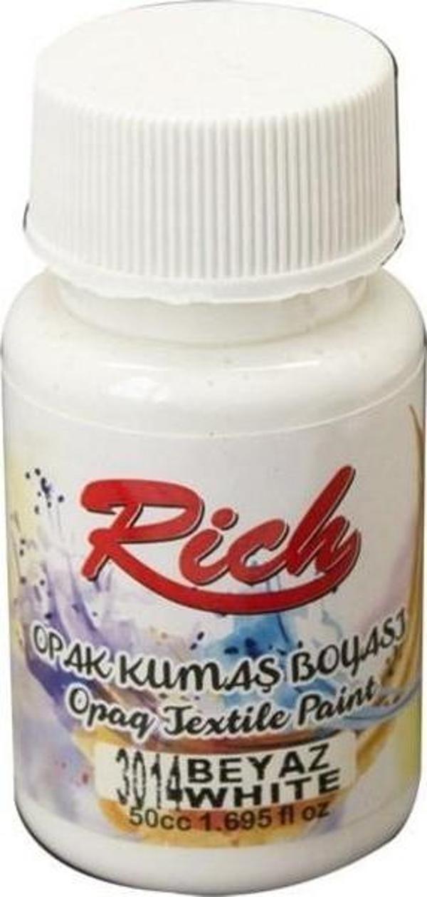 Rich Opak Kumaş Boyası 50 cc. 3014 BEYAZ - Image 1