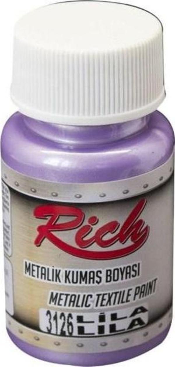 Rich Metalik Kumaş Boyası 50 cc. 3126 LİLA - Image 1