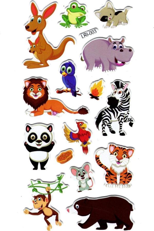 Sticker Kabartmalı Stiker Defter Planlayıcı Etiket (LRI003)-17x9 cm- Sevimli Hayvanlar - Image 1