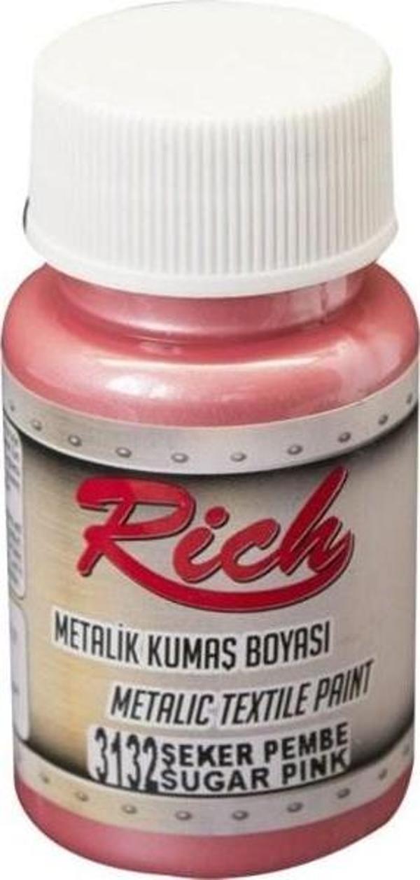 Rich Metalik Kumaş Boyası 50 cc. 3132 ŞEKER PEMBE - Image 1