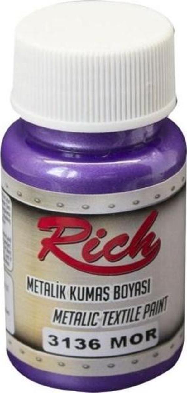 Rich Metalik Kumaş Boyası 50 cc. 3136 MOR - Image 1