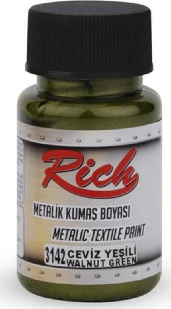 Rich Metalik Kumaş Boyası 50 cc. 3142 CEVİZ YEŞİLİ - Image 1