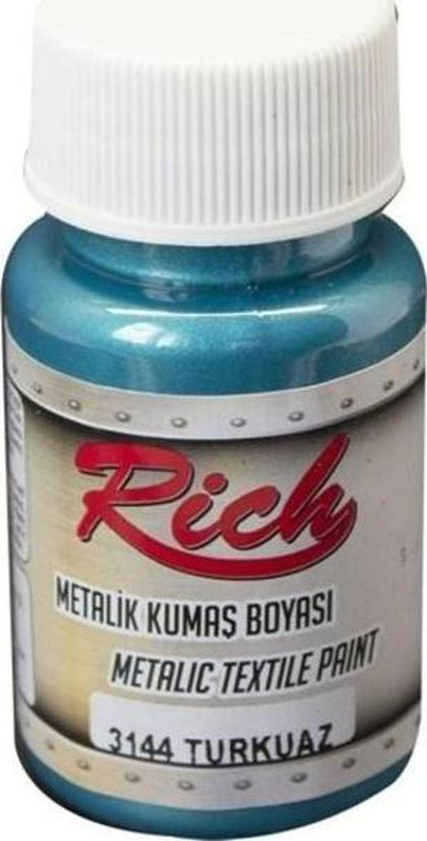 Rich Metalik Kumaş Boyası 50 cc. 3144 TURKUAZ - Image 1
