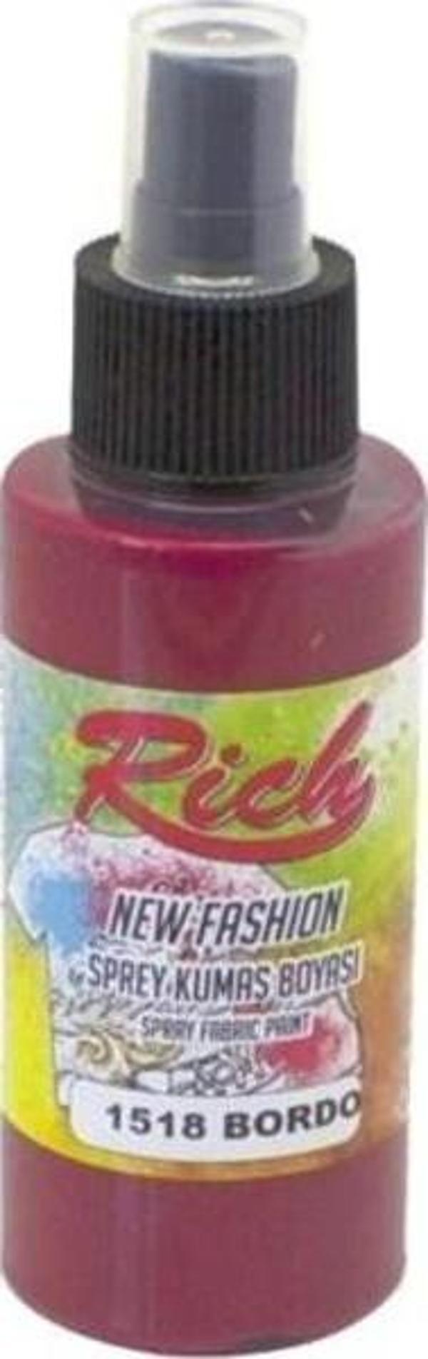 Rich New Fashion Sprey Kumaş Boyası 100 cc. 1518 BORDO - Image 1