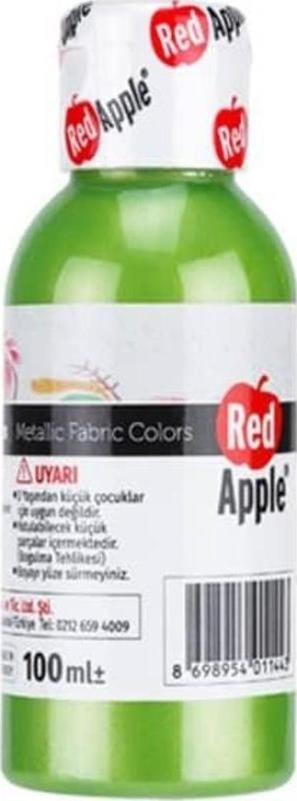 Red Apple Metalik Kumaş Boyası 100 ml Yeşil - Image 1
