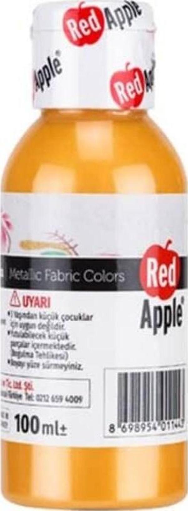 Red Apple Metalik Kumaş Boyası 100 ml Turuncu - Image 1