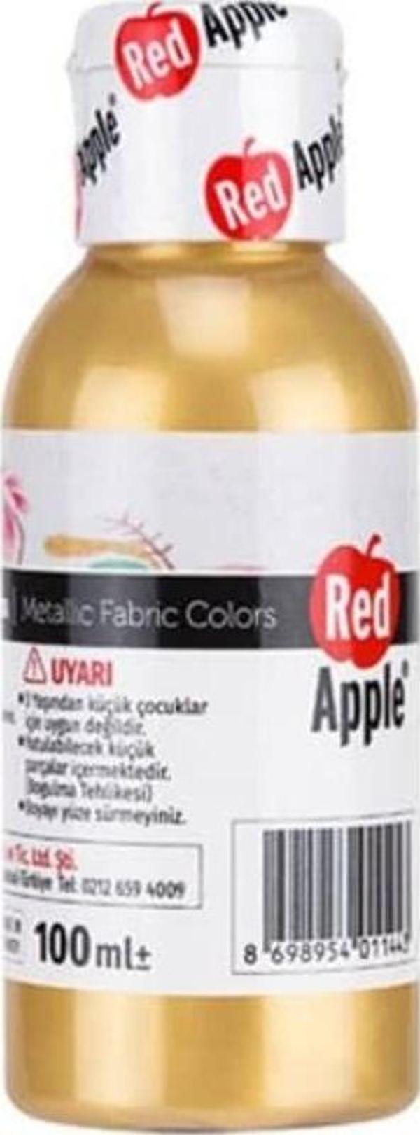 Red Apple Yaldız Kumaş Boyası 100 ml Metalik Altın - Image 1
