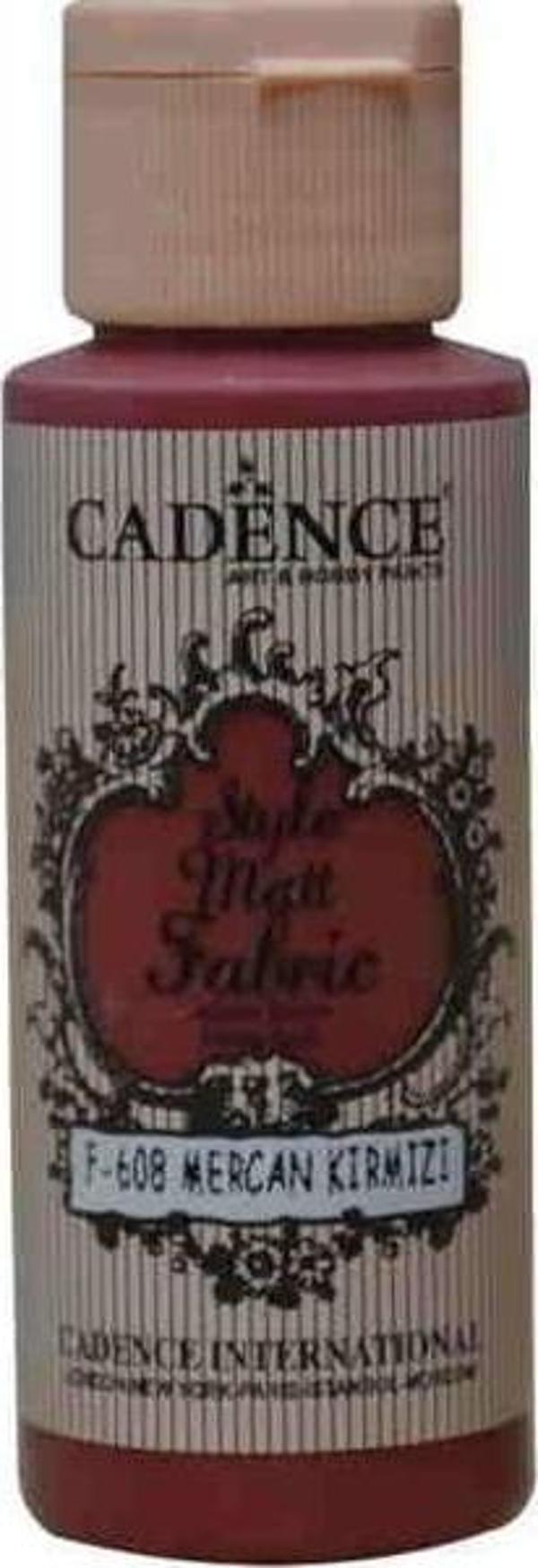 Cadence Style Matt Fabric Kumaş Boyası F-608 Mercan Kırmızı - Image 1