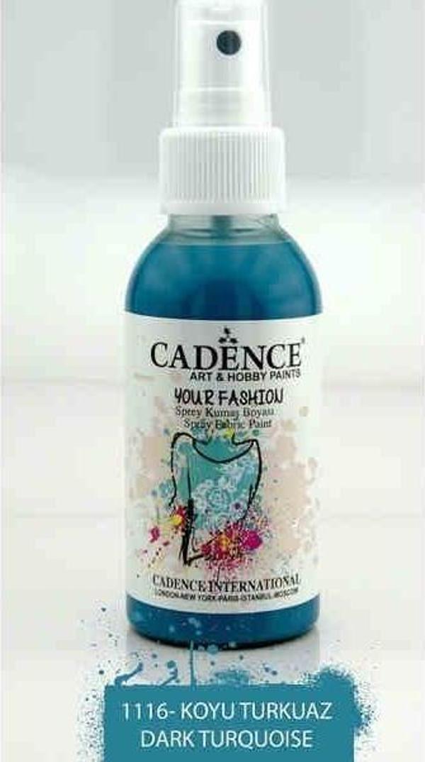 Cadence Your Fashion Sprey Kumaş Boyası 100 ml. 1116 KOYU TURKUAZ - Image 1