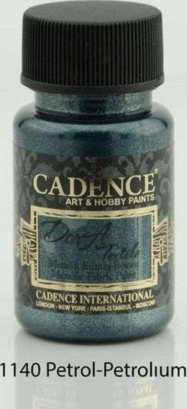 Cadence Dora Textile Metalik Kumaş Boyası 50 ml. 1140 PETROL - Image 1