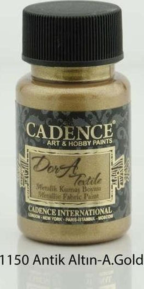 Cadence Dora Textile Metalik Kumaş Boyası 50 ml. 1150 ANTİK ALTIN - Image 1