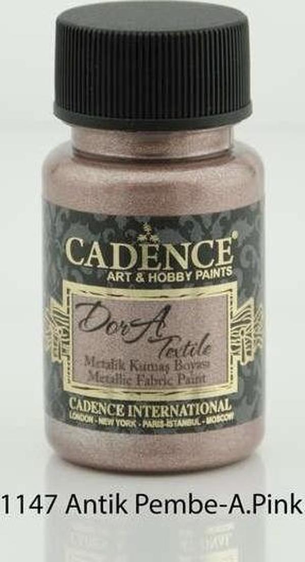 Cadence Dora Textile Metalik Kumaş Boyası 50 ml. 1147 ANTİK PEMBE - Image 1
