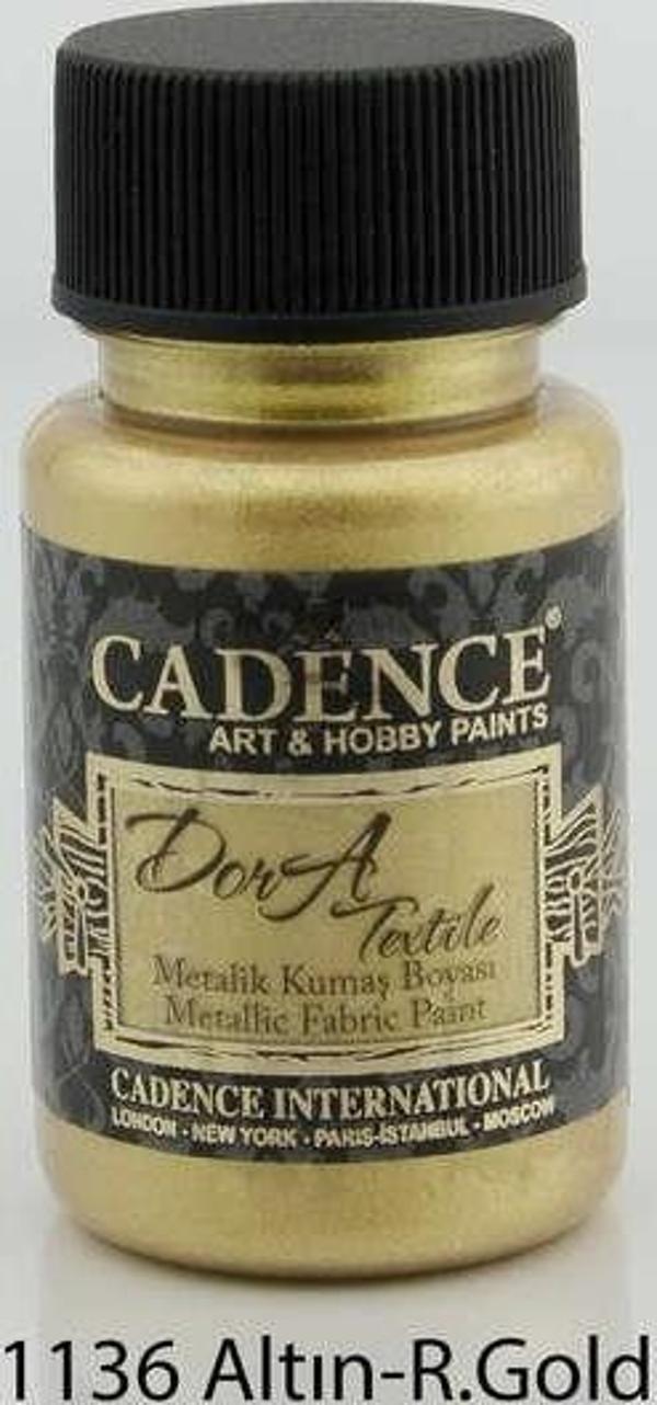 Cadence Dora Textile Metalik Kumaş Boyası 50 ml. 1136 ALTIN - Image 1