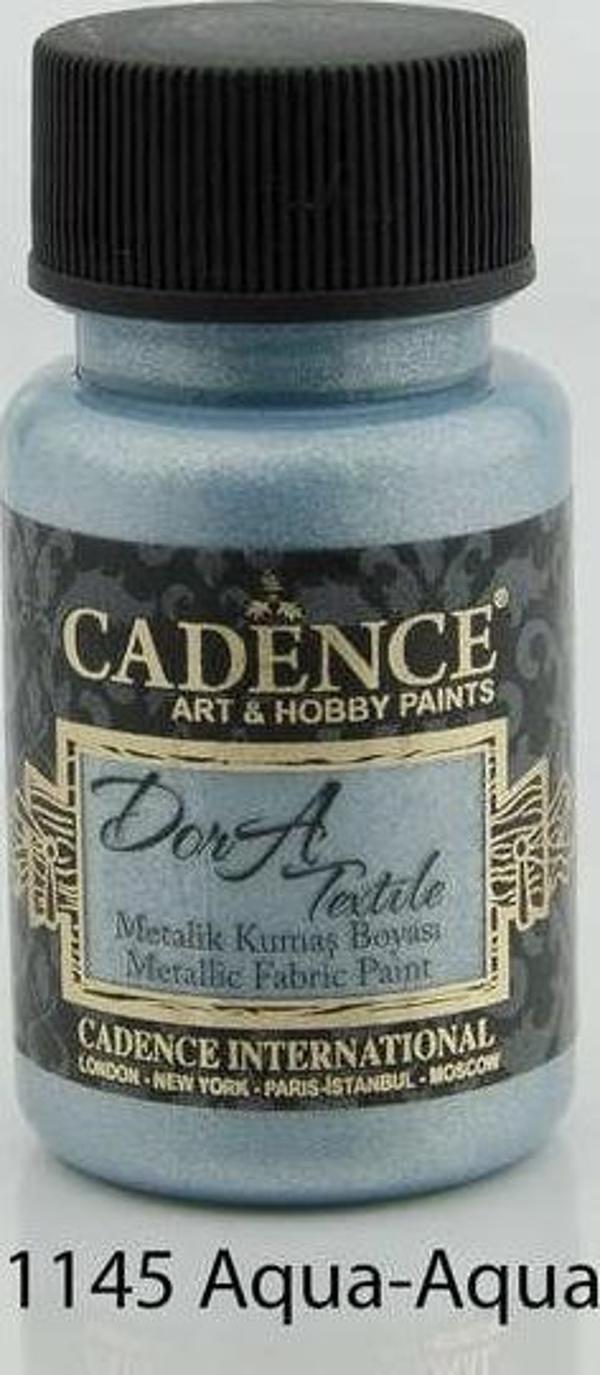 Cadence Dora Textile Metalik Kumaş Boyası 50 ml. 1145 AQUA - Image 1