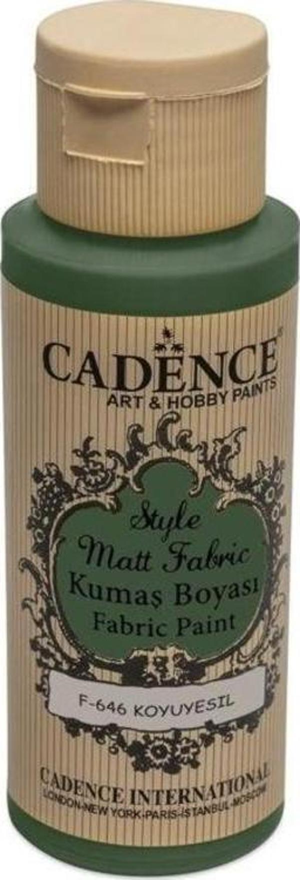Cadence Style Matt Fabric Kumaş Boyası F-646 Koyu Yeşil - Image 1
