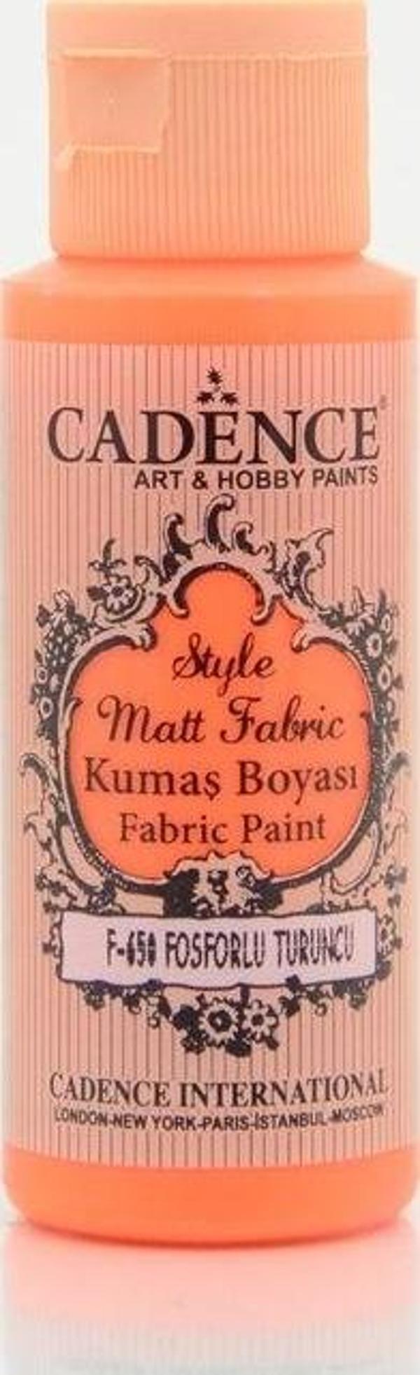 Cadence Style Matt Fabric Kumaş Boyası F-650 Fosforlu Turuncu - Image 1