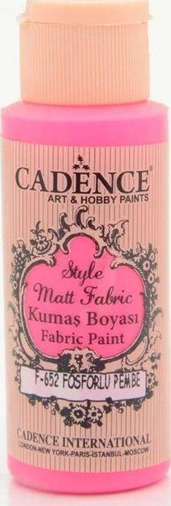 Cadence Style Matt Fabric Kumaş Boyası F-652 Fosforlu Pembe - Image 1
