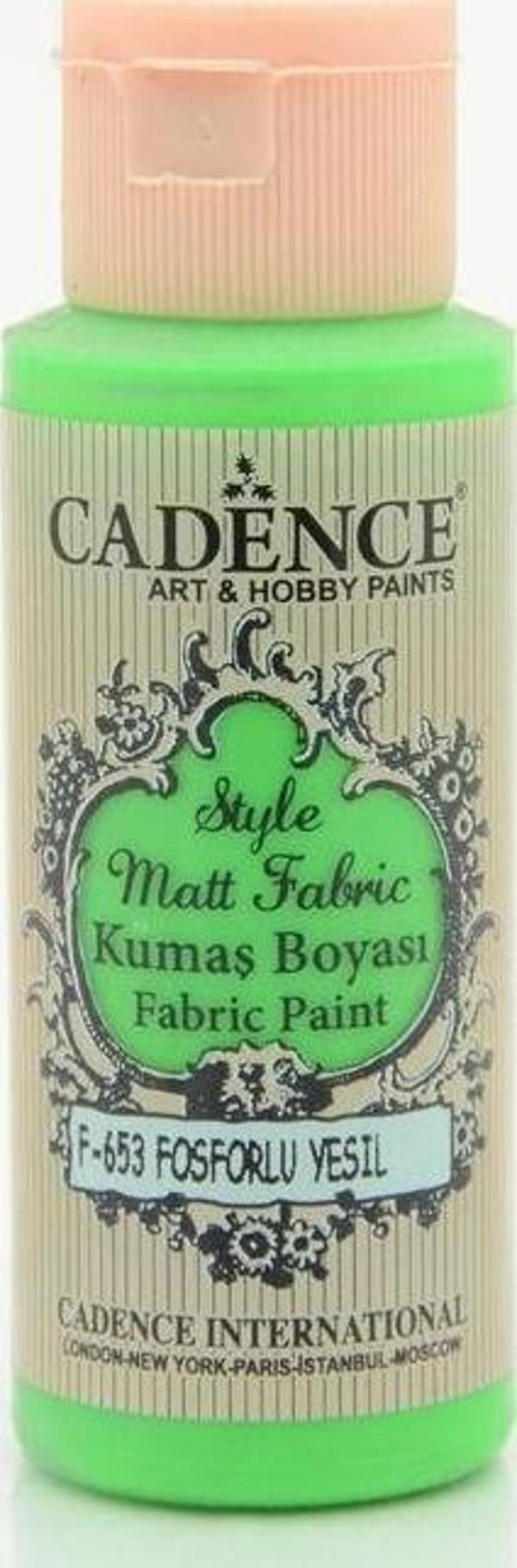 Cadence Style Matt Fabric Kumaş Boyası F-653 Fosforlu Yeşil - Image 1