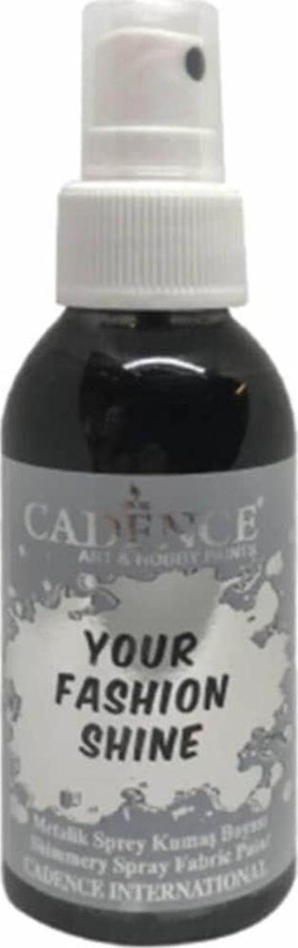 Cadence Your Fashion Shine Sprey Kumaş Boyası 100 ml. FS-1119 METALİK SİYAH - Image 1