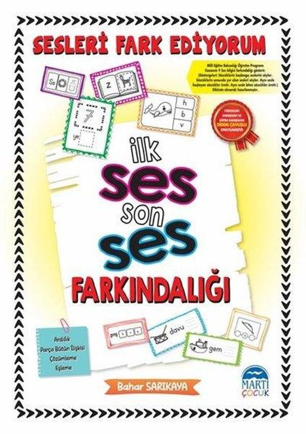 Sesleri Fark Ediyorum - İlk Ses Son Ses Farkındalığı - Etkinlik Kitabı - Martı Yayınları Yayınevi - Image 1