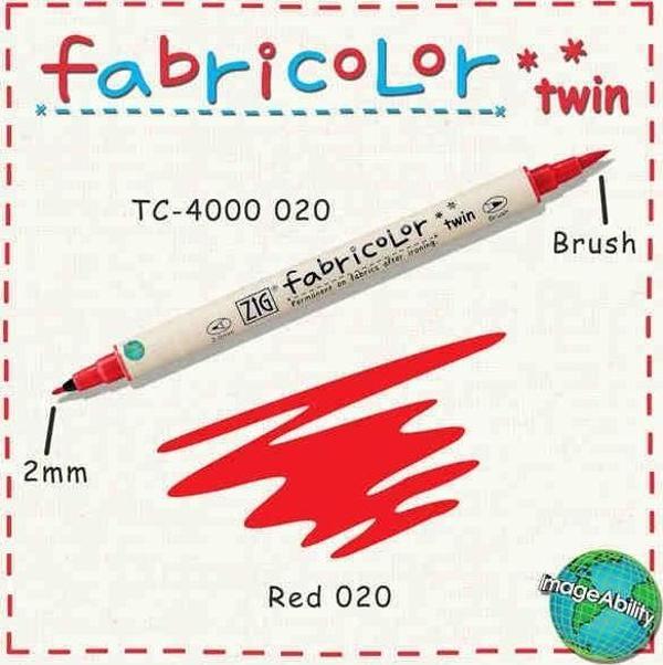 Zig Fabricolor Twin Çift Uçlu Kumaş Boyama Kalemi RED - Image 1